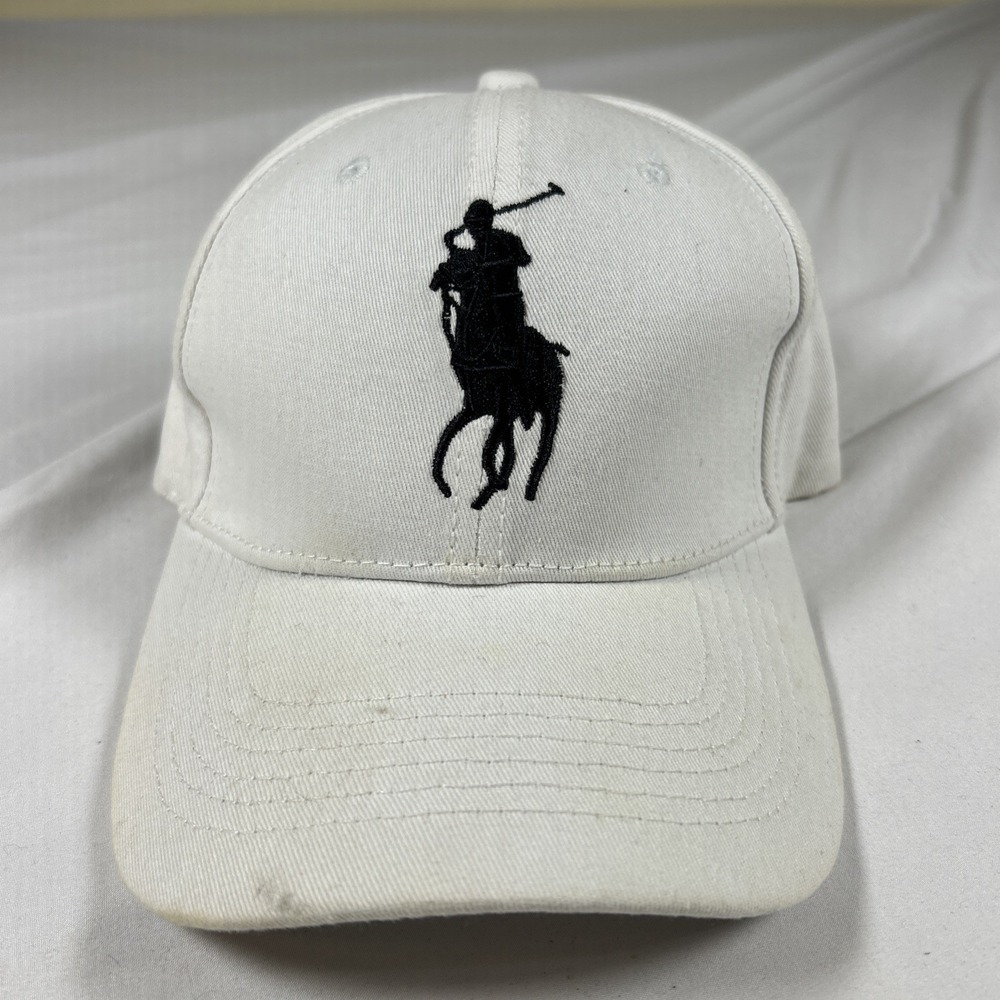 POLO Embroidered Men's Sports Casual Adjustable Baseball Cap Hat White Used